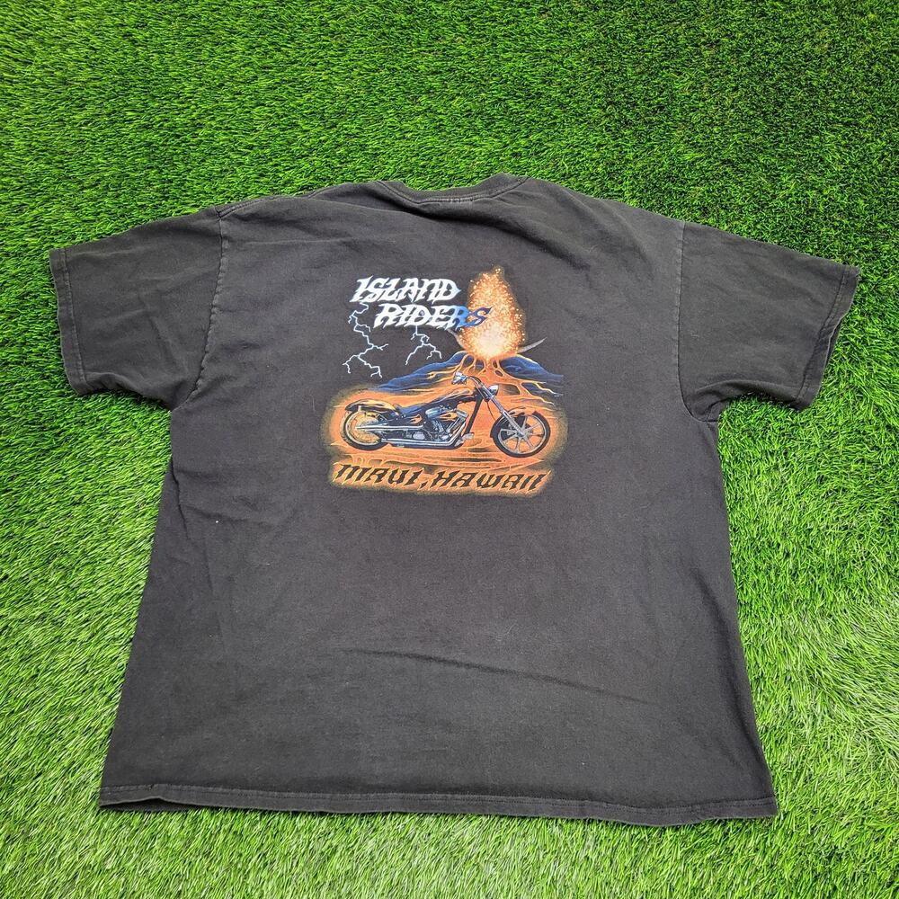 Vintage Y2K Island-Riders Biker Shirt 2XL 25x30 Maui Hawaii